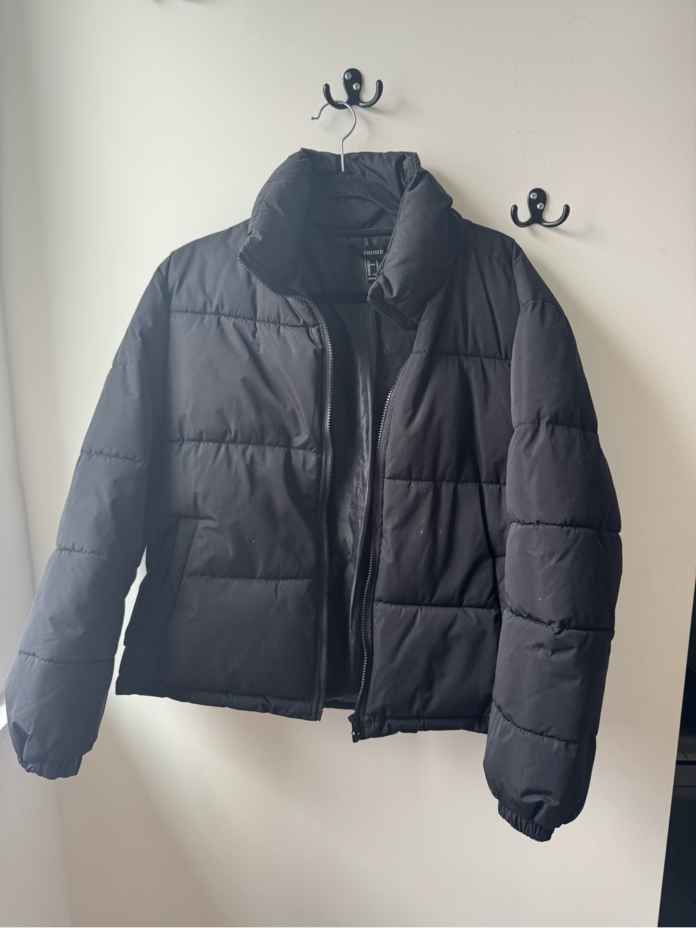 Forever 21 Black Quilted Puffer Jacket